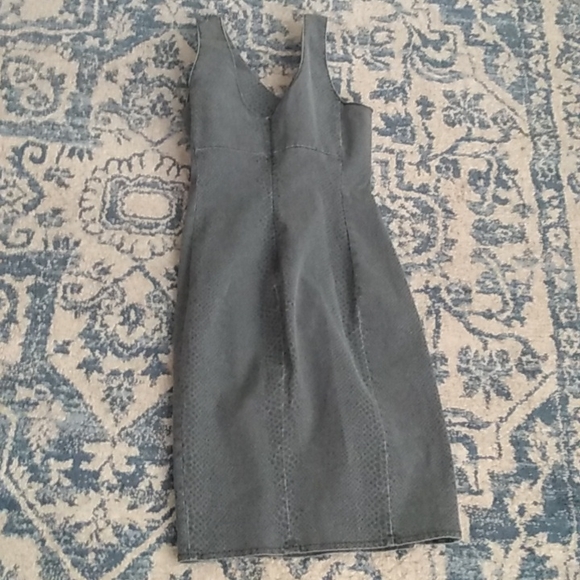 Gap 1969 gray snake print denim bodycon wiggle dress xs - Picture 3 of 5